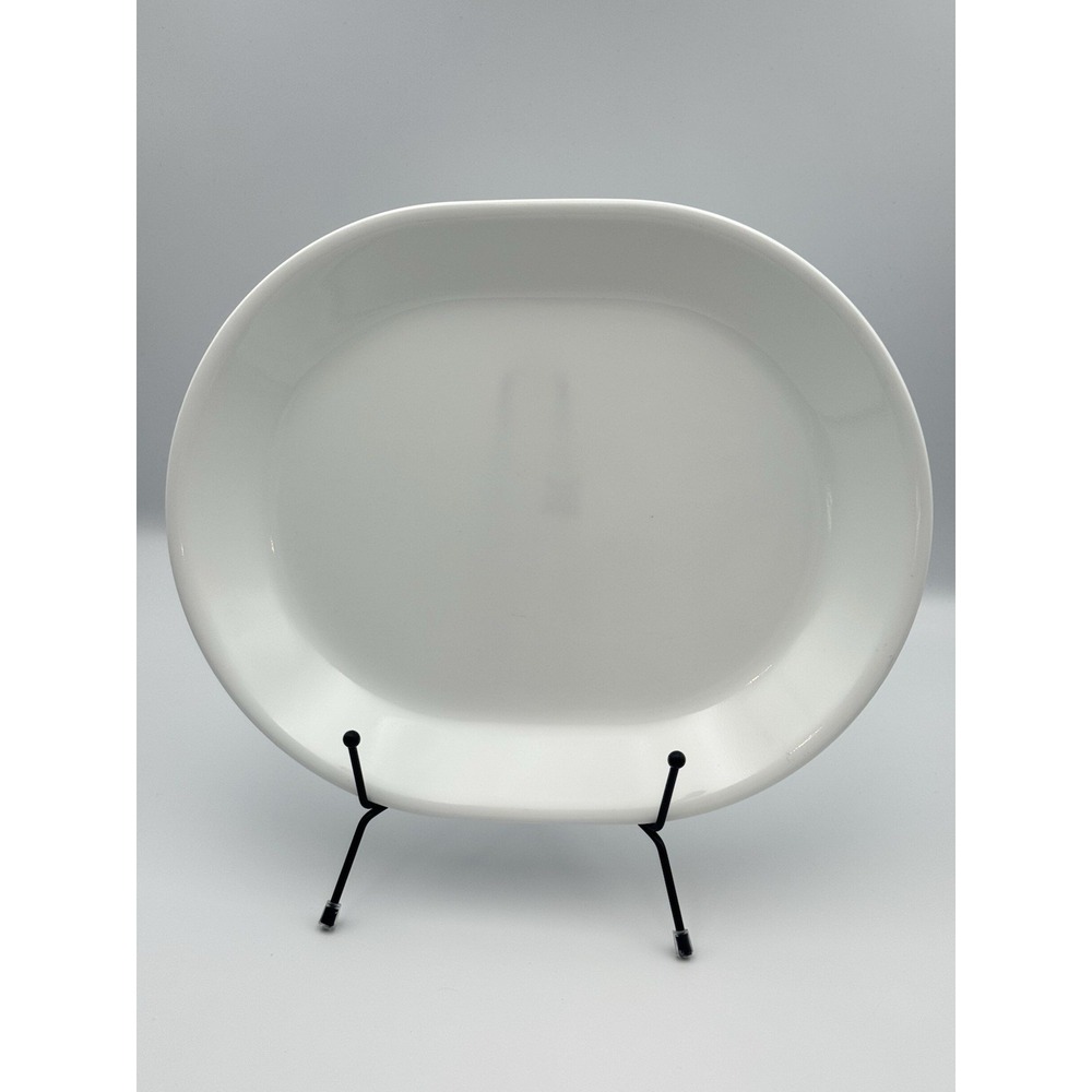 Vintage Corelle By Corning Winter Frost Glossy White Oval Serving Platter 12x10